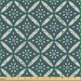 thumbnail image 2 of Vintage Fabric by the Yard, Geometric Frames with Petal Pattern Ornamental Grunge Design Vintage Style, Decorative Upholstery Fabric for Sofas and Home Accents, Dark Teal Eggshell by Ambesonne, 2 of 5
