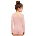thumbnail image 2 of Haitryli Kids Girls Gymnastics Leotard Long Sleeve Ballet Dance Bodysuit Biketard Tumbling Unitard with Shorts Pink 12, 2 of 6