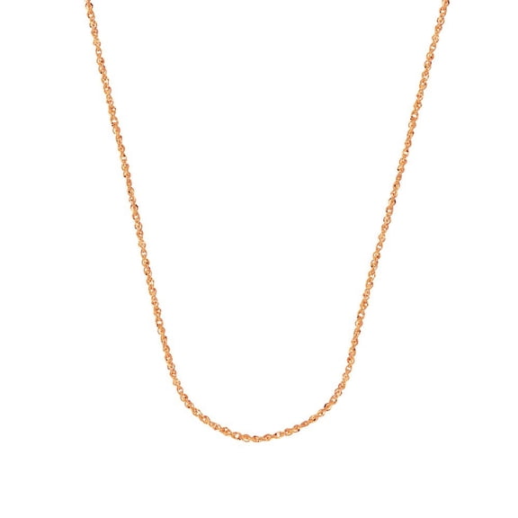 14k Rose Gold 0.85mm Sparkle Singapore Chain Necklace Lobster Claw Closure - 1.1 Grams - 16 Inch