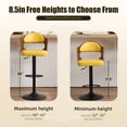 thumbnail image 4 of MOONMISS Swivel Bar Stools Set of 2, Wooden Kitchen Bar Chairs with Back, PU Leather Counter Height Barstools for Kitchen Island,Yellow, 4 of 5