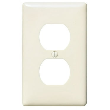 Hubbell NPJ8LA Light Almond Mid-Size Unbreakable 1-Gang Receptacle Wallplate Outlet Cover