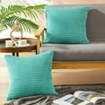 thumbnail image 3 of Hongchun 2 Pack 60cm x 60cm Comfy Pillow Shams Corn Stripes Turquoise, 3 of 4