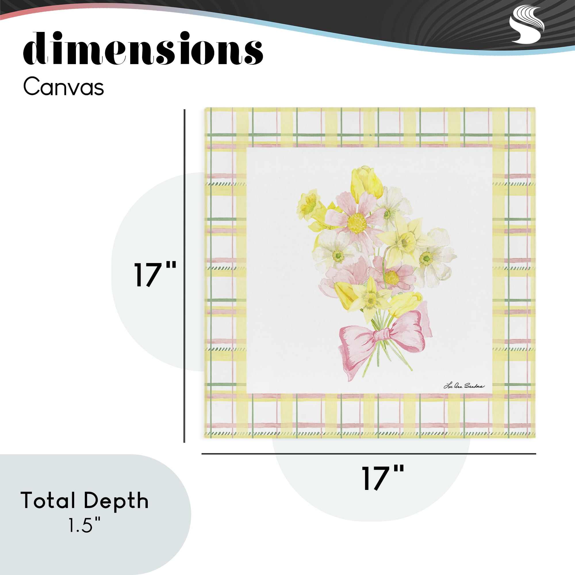 Spring Daffodils on Plaid Canvas Wall Art, design by Lee Ann Sanders