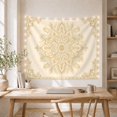 thumbnail image 5 of Golden Lotus Mandala on Ivory Background, Calming Boho for Flower Lovers, Botanical Wall Art, Housewarming Gift, Tapestry Wall Hanging for Bedroom and Living Room, 5 of 7
