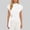#272-White, variant on Wowcloth V-Neck Halter Top for Woman, Solid Color Short Sleeve with Tie Strap and Ruffle Design for Daily Wear and Summer Activities