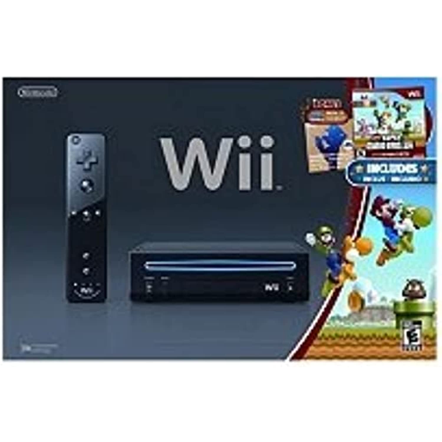 Black Wii Console With New Super Mario Brothers