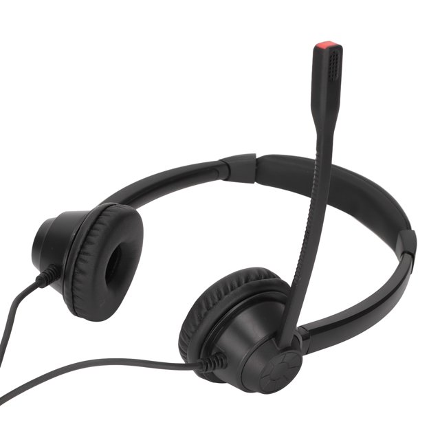 Auriculares RJ9 Auriculares Para Teléfono Micrófono HD Incorporado Auriculares Binaurales De Oficina Soporte Ajuste De Volumen Del Altavoz Negro