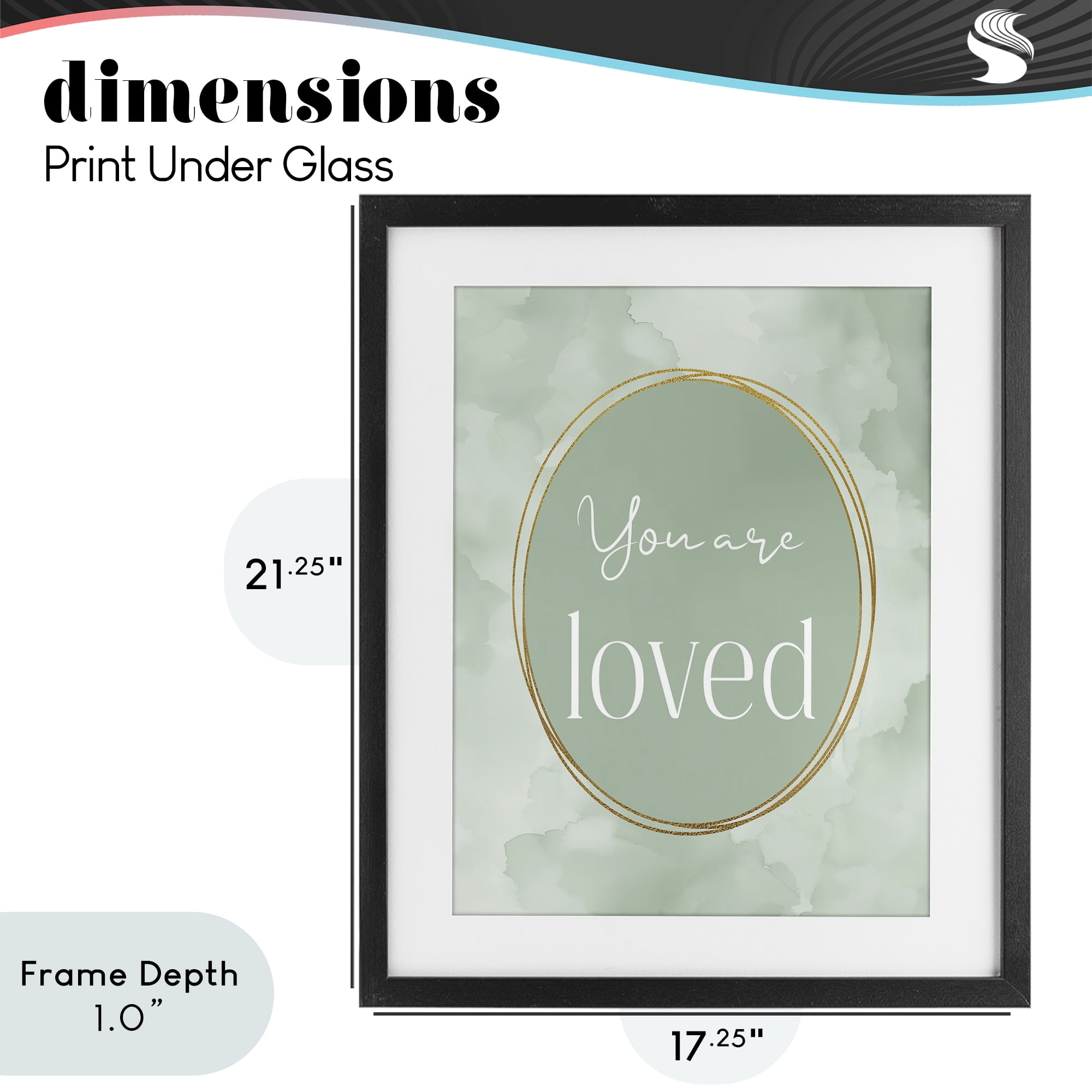Stupell Industries Green Golden Affirmation Black Framed Print Under Glass, design by Christine Simpson Art
