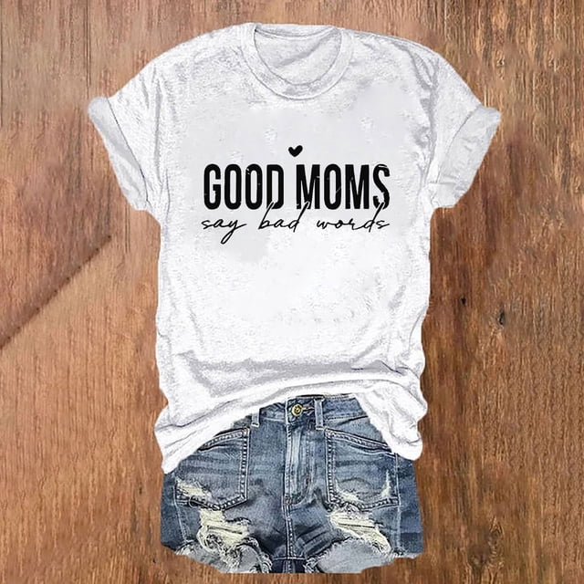 Pntutb T-Shirt à Col Rond Imprimé à Manches Courtes pour Femmes, Mode, Décontracté, Coupe Ample, Hauts