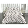 thumbnail image 2 of Ambesonne Zebra Print Quilted Coverlet 2 Pcs, Exotic Animals Pattern, Twin Size, Peach Dark Grey White, 2 of 4