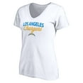 thumbnail image 2 of Women's Fanatics White Los Angeles Chargers Depth Chart V-Neck T-Shirt, 2 of 3