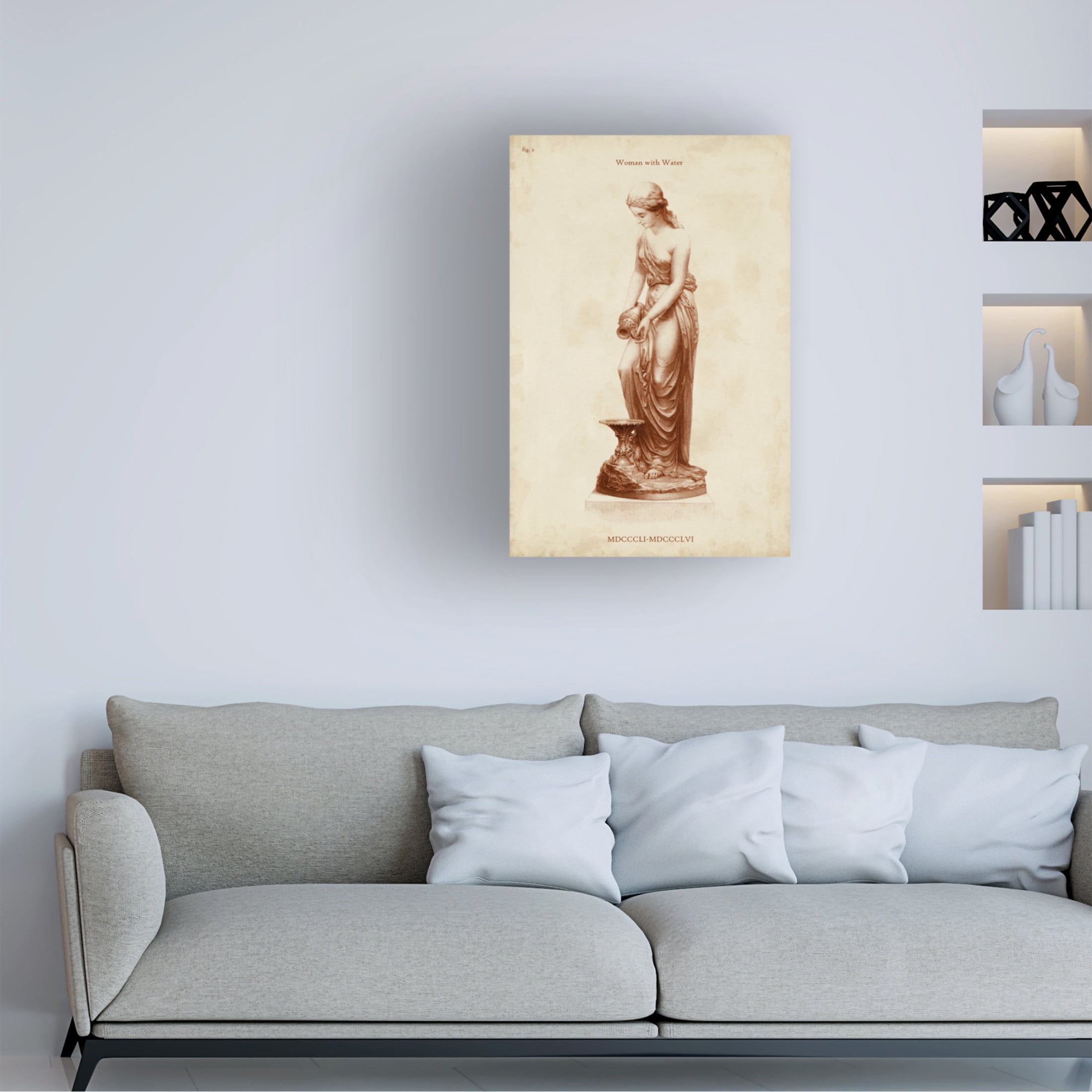 Trademark Fine Art Vision Studio  Sepia Classical Statuary II Canvas Wall Art