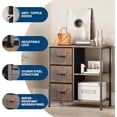 thumbnail image 6 of Rustic 3 Fabric File Cabinet and Printer Stand – Open Storage Shelf & Multi-Purpose End Table – Sturdy Steel Frame – Under Desk Organizer – Wood Color, 6 of 7