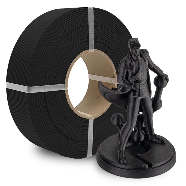 Polymaker Panchroma Refill Spool Matte Charcoal Black PLA Recambio de filamento de impresión 3D, compatible con todas las bobinas reutilizables y todas las principales impresoras 3D FDM, sin enredos,