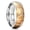 Silver&Gold-Dome Edge, variant on 8mm Gold Titanium Rings, Men's Wedding Rings Damascus Steel Pattern Laser Domed Wedding Band for Men Women Comfort Fit and Durable, Size 10