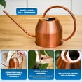 thumbnail image 3 of Plexon Rose Gold Metal Watering Can Indoor Plants 40 oz, Stainless Steel Long Spout Watering Can Outdoor House Plant Flower, Garden, 3 of 9