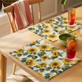 thumbnail image 4 of Summer Sunflower Placemats Set of 12, Retro Floral Wood Grain Non-Slip Place Mats Washable Table Mats for Kitchen Dining Table Decorations Indoor/Outdoor, 4 of 9