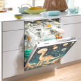 thumbnail image 2 of Yayeee Magnetic Dishwasher Cover for The Front Decoration Home Kitchen Machine Sticker Protector, Dinosaur at Night, 2 of 6