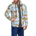 thumbnail image 3 of Zip Up Hoodies for Men - Cartoon Flower Fox Blue Long Sleeve Comfrt Men'S Fashion Hoodies & Sweatshirts, Jackets for Men Hoodies Pullover Clothing Clothes with Pouch, 3 of 5