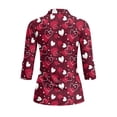 thumbnail image 3 of Uorisanigo Valentine's Day Heart Women's 3/4 Sleeve Athletic Golf Shirts Quarter Zip Quick Dry Athletic Polo Shirts Comfortable Polyester Spandex Fabric Outing Wear Tennis Tops, 3 of 7