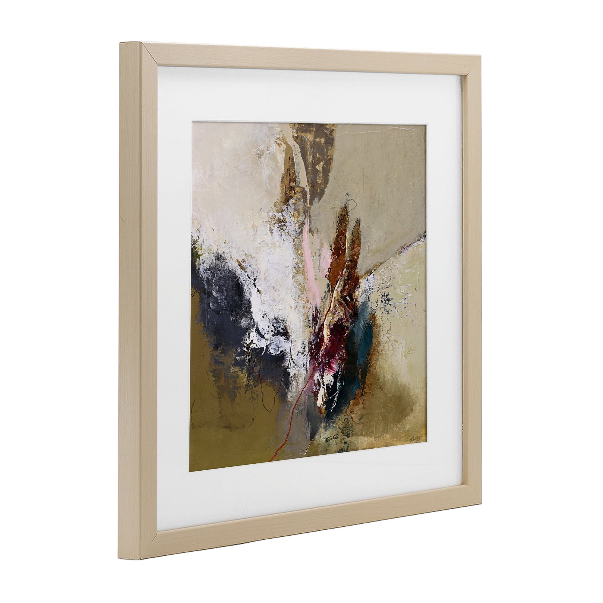 Earthy Mood Composition Birch Framed Print Under Glass, design by Design Fabrikken