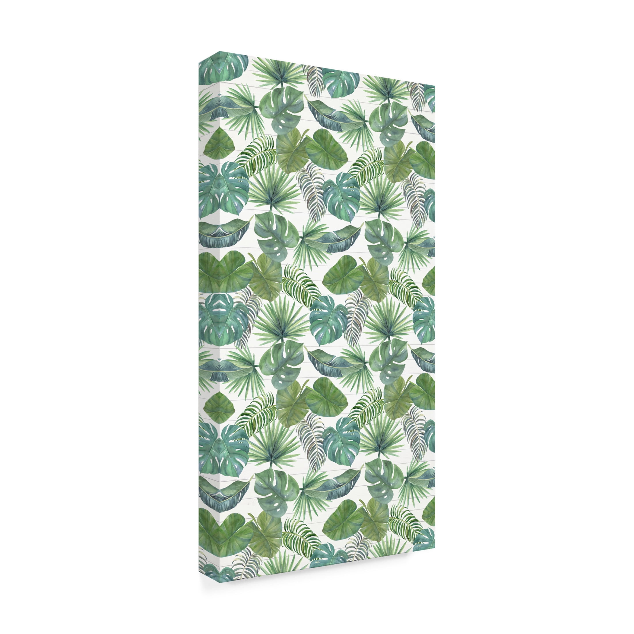 Canvas Wall Art - Jean Plout 'Viva Palm Tropical Beauty' Wall Art for Living Room, Bedroom, or Office Décor by Trademark Fine Art - 12 x 24 Inches
