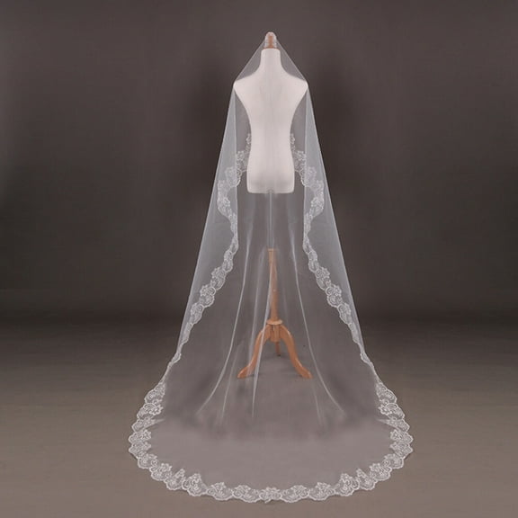 New Lace Long Bride Wedding Veil Wedding Gauze Sequins Lace White Dress Wedding Accessories( )