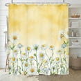 thumbnail image 5 of Yellow Daisy Shower Curtain Set Floral Fabric Bath Curtains Rustic Farmhouse Boho Style White Daisy with 12 Hooks Bring Country Charm and to Your Bathroom (70"x70) for a Fresh and Inviting Look, 5 of 6