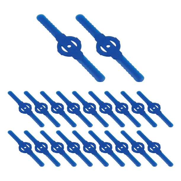 20 piezas de cuchillas para recortadora de césped de 139 mm, cabezal de cuchillas para cortadora de jardín azul