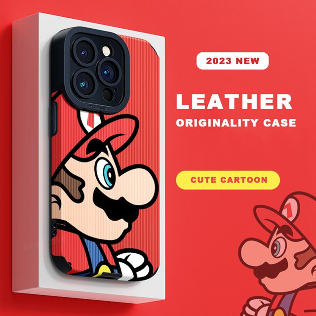 Funda De Cuero De Mario De Dibujos Animados Para iPhone 11 12 13 14 Pro MAX 11Pro 12Pro 13Pro 7 8 Plus X XR XS SE 2020 Silicona Super Protectora Suave A Prueba De Golpes Cubierta Trasera