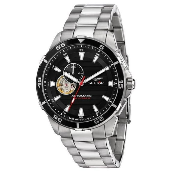 Sector ADV2500 Automatico Stainless Steel Open Heart Black Dial Automatic R3223243001 100M Men's Watch