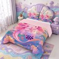 thumbnail image 2 of Manfei Ocean Axolotl Full Size Comforter Sets,Sealife Salamander Bedding Comforter Set,Pink Reversible,3 Pieces,1 Comforter and 2 Pillowcases, 2 of 7
