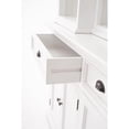 thumbnail image 4 of Halifax Mahogany Wood Kitchen Hutch Cabinet with 5 Doors 3 Drawers in White, 4 of 32