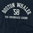 thumbnail image 2 of Boston Whaler Boston Collegiate Unisex Adult Canvas Brand T Shirt, Navy, Small, 2 of 3