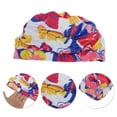 thumbnail image 3 of Gorros de Natación de Patrón Floral Transpirable 1 Pc Único Rojo Amarillo, 3 of 6