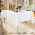 thumbnail image 4 of decorUhome Linen Rectangle Tablecloth 60x102 inch, Stain and Wrinkle Resistant Washable Table Cloth, Decorative Waterproof Fabric Table Cover for Dining Party, White, 4 of 8