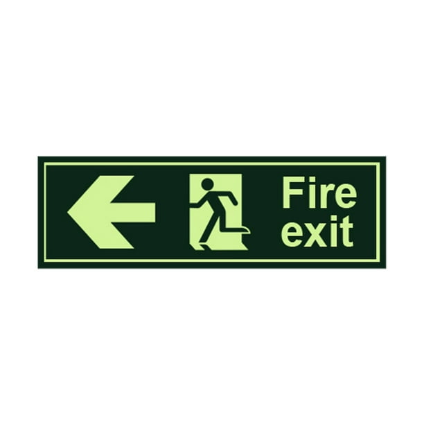 Salida de incendiosFlechaAdvertencia Señales de seguridad Fumar Push Door Alarma Pegatina Fluorescente Wmkox8yii fhajkh3388