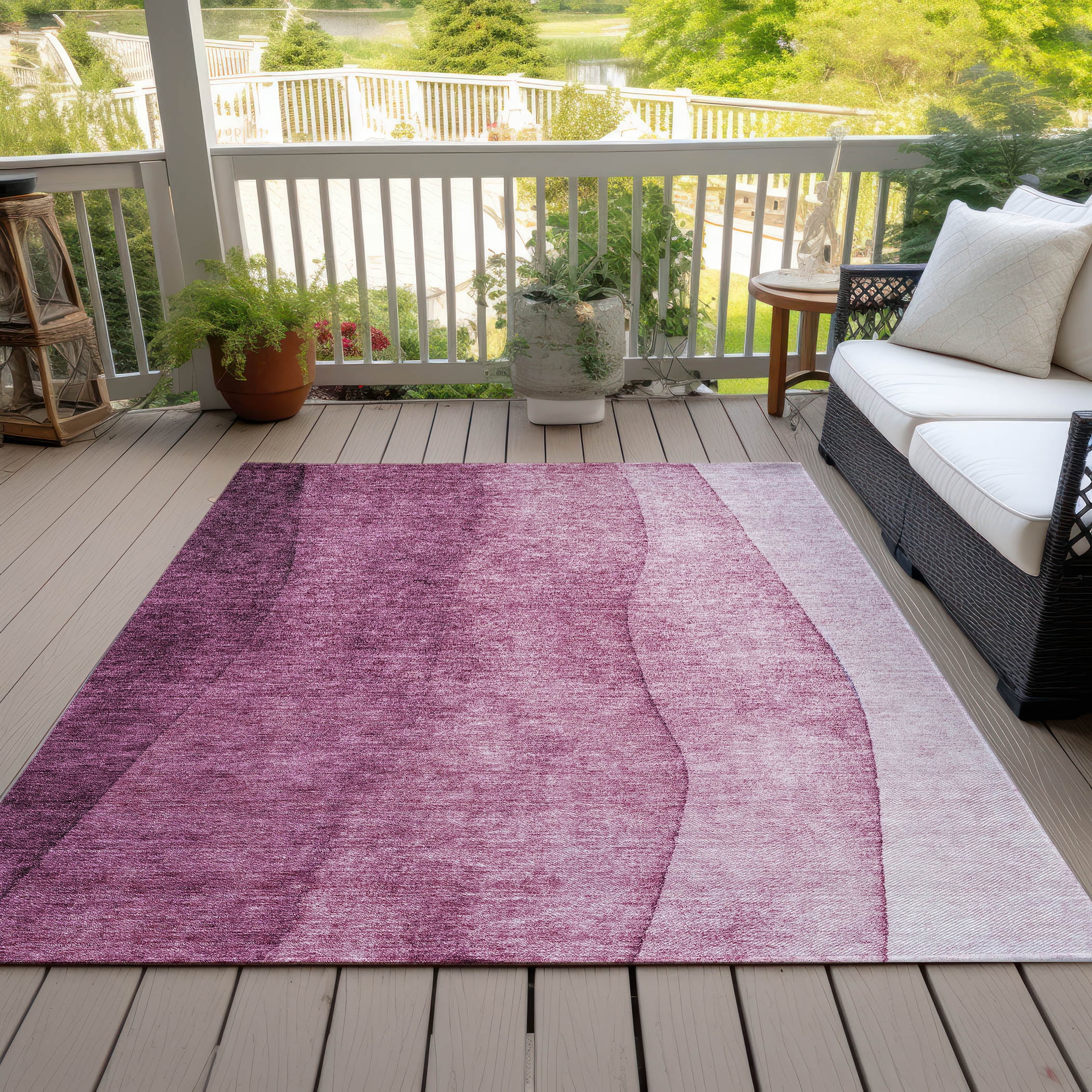 Addison Rugs Chantille Indoor/Outdoor Transitional Ombre Merlot Washable Rectangle Rug, 2'6" x 3'10"