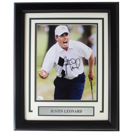Justin Leonard Signed Framed 8x10 Golf Photo JSA