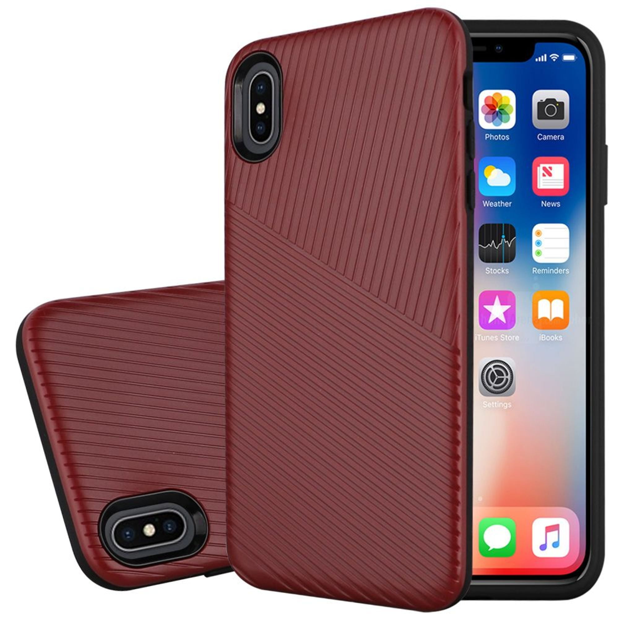 For Apple iPhone XR Case, by Insten Embossed Lines Hard Snapin Case Cover For Apple iPhone XR