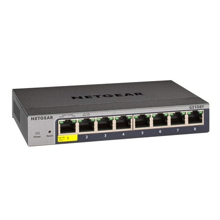NETGEAR GS108T 8-Port Gigabit Ethernet Smart Managed Pro Switch, Desktop