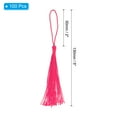 thumbnail image 2 of Unique Bargains 13cm/5 Inch Bookmark Tassels, Soft Silky Floss Cord Loop Mini Tassels for Craft DIY Rose Red 100 Pack, 2 of 5