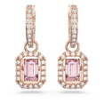 thumbnail image 2 of Pendientes Swarovski Una Drop Octagon con cristal rosa y oro rosa, 2 of 6