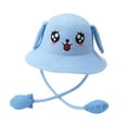 thumbnail image 4 of Sombrero con visera de orejas de conejo y protección solar para viajes y fiestas. Azul, 4 of 9