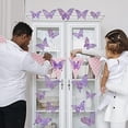 thumbnail image 3 of 60 Pcs 3D Sequined Purple Butterfly Wall Decor Stickers, 5 Styles 3 Sizes, Holographic Butterfly Decor for Dorm Room & Wedding Party Birthday Decor, 3 of 6