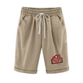 thumbnail image 2 of Mefallenssiah Women'S Shorts Cotton and Linen Fashionable Printing Elastic Waist 5-Inch Pants Drawstring 5-Inch Shorts, 2 of 6