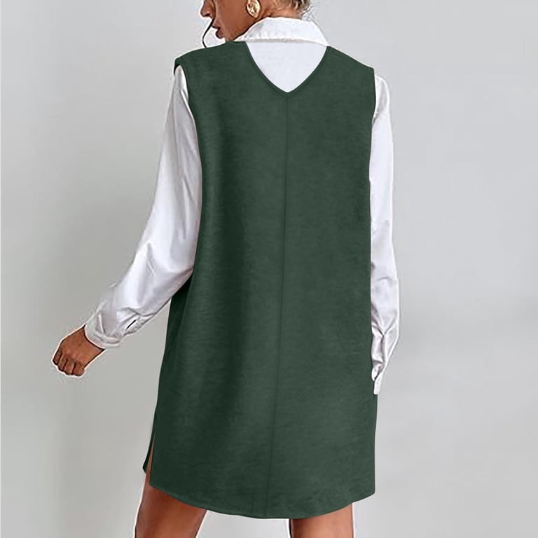 Wool Blend Mini Dress Women V Neck Sleeveless Knit Loose Tunic Vest Solid Short Sweater Dress with Pockets (X-Large, Green) - Walmart.com Wool Blend Mini Dress Women V Neck Sleeveless Knit Loose Tunic Vest Solid Short Sweater Dress with Pockets (X-Large, Green) - Walmart.com
