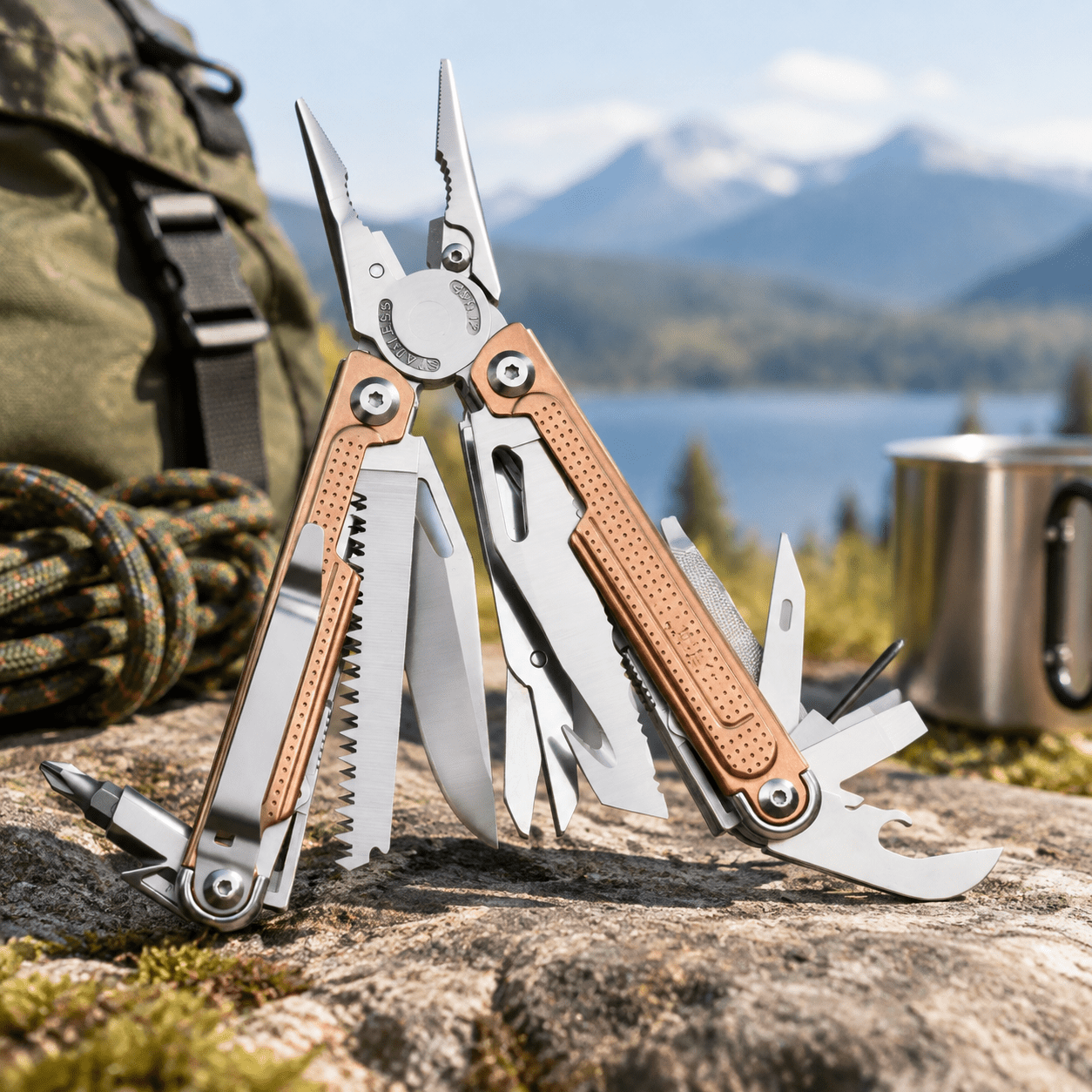 20-in-1 Stainless Steel Multitool Pliers with Safety Lock for EDC and Outdoor Use