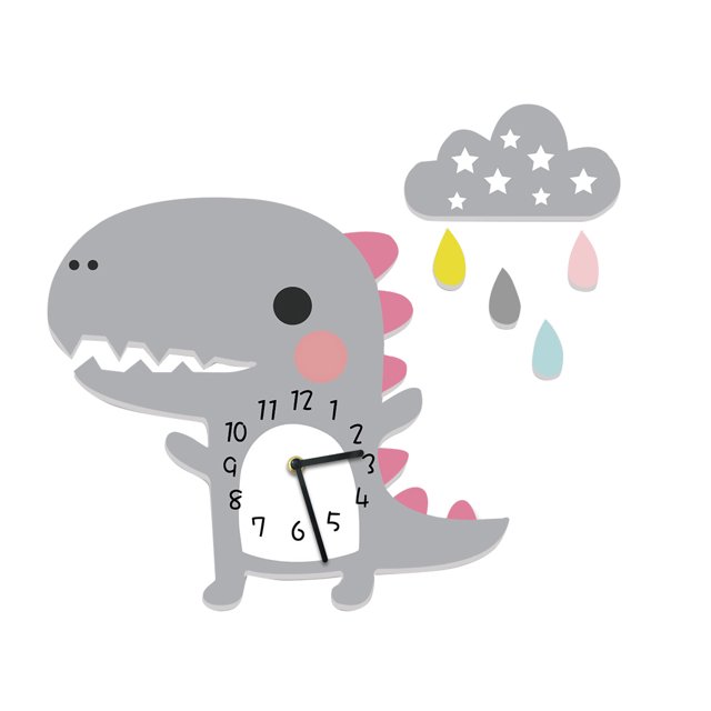 Juego de reloj de pared de dibujos animados para el hogar, dormitorio para niños, sala de estar, reloj silencioso, suministros decorativos para jardín de infantes Sweethay JJ65291-03B