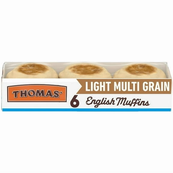 Thomas' Light Multi-Grain English Muffins, 6 count, English Muffins, 12 oz Tray